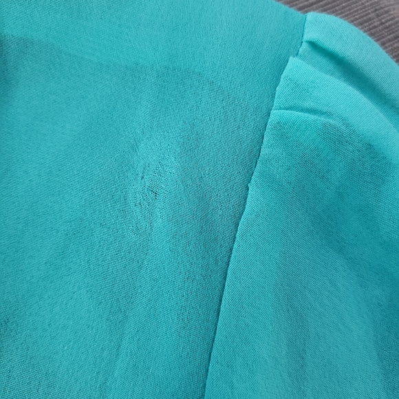 Vanity 2XL Sheer Mint Green Pleated Pintuck Tunic Longsleeved Blouse Top - Picture 10 of 10